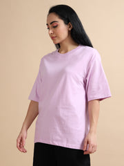 Womens Solid Oversized T Shirt - Crew Neck