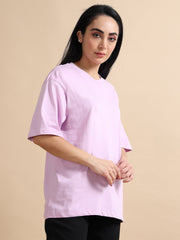 Womens Solid Oversized T Shirt - Crew Neck