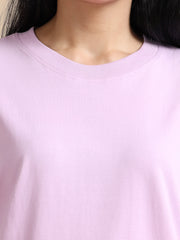 Womens Solid Oversized T Shirt - Crew Neck