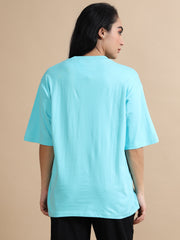 Womens Solid Oversized T Shirt - Crew Neck