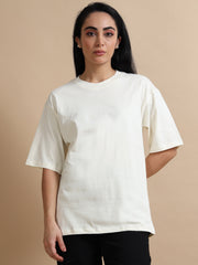 Womens Solid Oversized T Shirt - Crew Neck