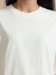 Womens Solid Oversized T Shirt - Crew Neck