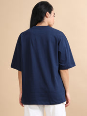 Womens Solid Oversized T Shirt - Crew Neck