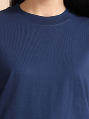 Womens Solid Oversized T Shirt - Crew Neck