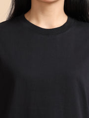 Womens Solid Oversized T Shirt - Crew Neck