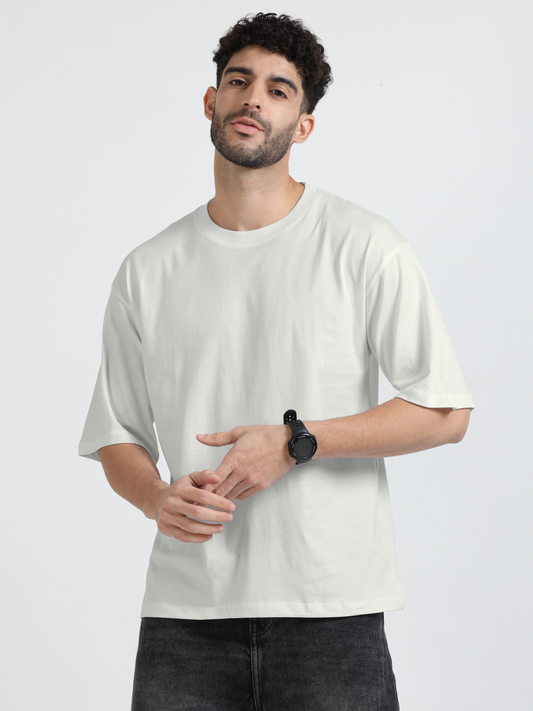Mens Solid Oversized T Shirt - Crew Neck