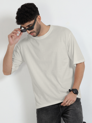 Mens Solid Oversized T Shirt - Crew Neck