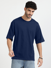 Mens Solid Oversized T Shirt - Crew Neck