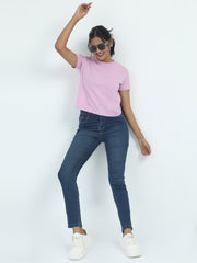 Womens Solid Crop Top T Shirt