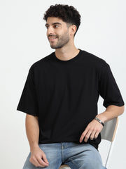 Mens Solid Oversized T Shirt - Crew Neck