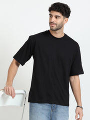 Mens Solid Oversized T Shirt - Crew Neck