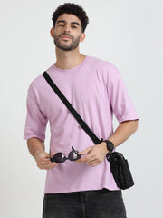Mens Solid Oversized T Shirt - Crew Neck