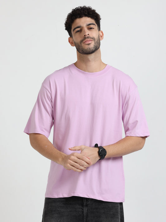 Mens Solid Oversized T Shirt - Crew Neck