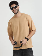 Mens Solid Oversized T Shirt - Crew Neck