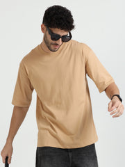 Mens Solid Oversized T Shirt - Crew Neck