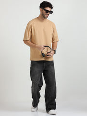 Mens Solid Oversized T Shirt - Crew Neck