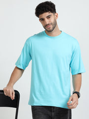 Mens Solid Oversized T Shirt - Crew Neck