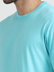 Mens Solid Oversized T Shirt - Crew Neck