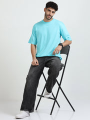 Mens Solid Oversized T Shirt - Crew Neck