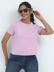 Womens Solid Crop Top T Shirt