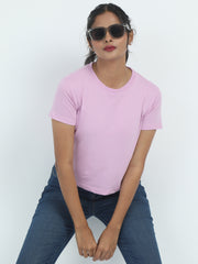 Womens Solid Crop Top T Shirt