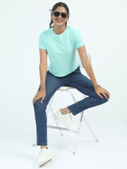 Womens Solid Crop Top T Shirt