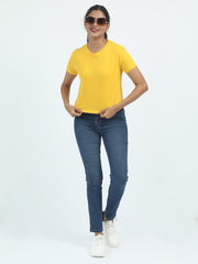 Womens Solid Crop Top T Shirt