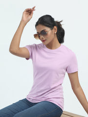 Womens Solid Crew Neck T Shirt BASICS