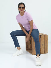 Womens Solid Crew Neck T Shirt BASICS
