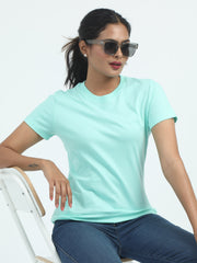 Womens Solid Crew Neck T Shirt BASICS