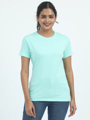 Womens Solid Crew Neck T Shirt BASICS