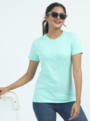 Womens Solid Crew Neck T Shirt BASICS