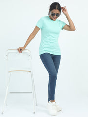 Womens Solid Crew Neck T Shirt BASICS