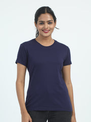 Womens Solid Crew Neck T Shirt BASICS