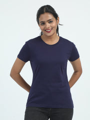 Womens Solid Crew Neck T Shirt BASICS