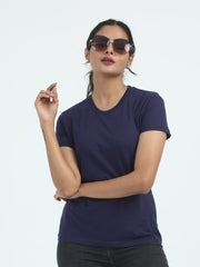 Womens Solid Crew Neck T Shirt BASICS