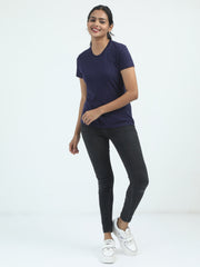 Womens Solid Crew Neck T Shirt BASICS