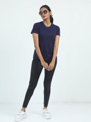 Womens Solid Crew Neck T Shirt BASICS