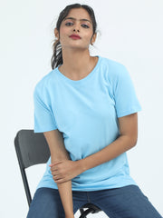 Womens Solid Crew Neck T Shirt BASICS