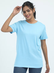 Womens Solid Crew Neck T Shirt BASICS