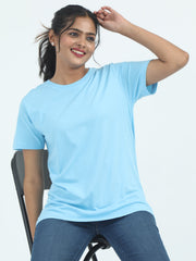 Womens Solid Crew Neck T Shirt BASICS