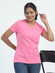 Womens Solid Crew Neck T Shirt BASICS