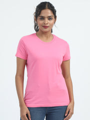 Womens Solid Crew Neck T Shirt BASICS