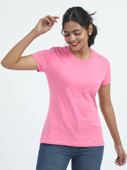 Womens Solid Crew Neck T Shirt BASICS