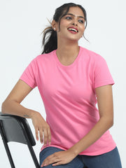 Womens Solid Crew Neck T Shirt BASICS