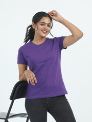 Womens Solid Crew Neck T Shirt BASICS