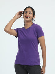 Womens Solid Crew Neck T Shirt BASICS