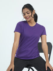 Womens Solid Crew Neck T Shirt BASICS