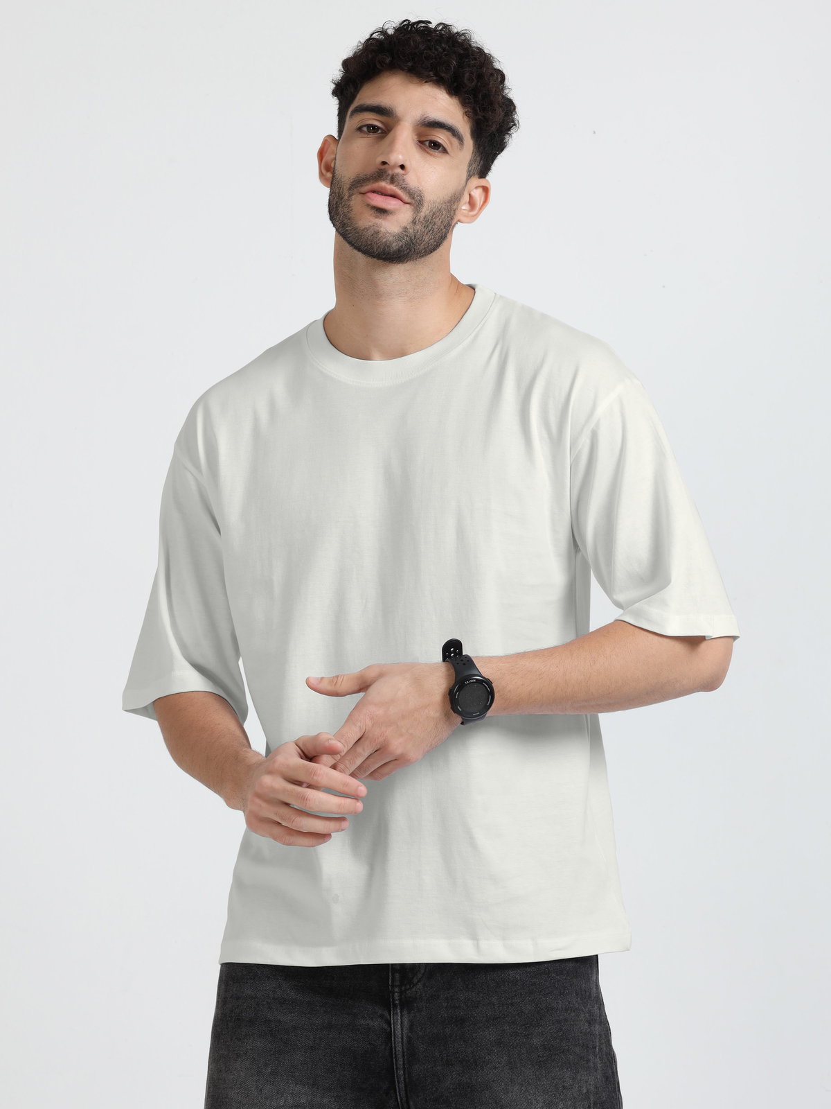 Mens Solid Oversized T Shirt  -  Crew Neck