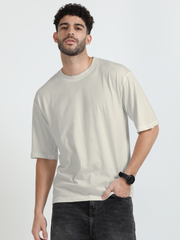 Mens Solid Oversized T Shirt  -  Crew Neck